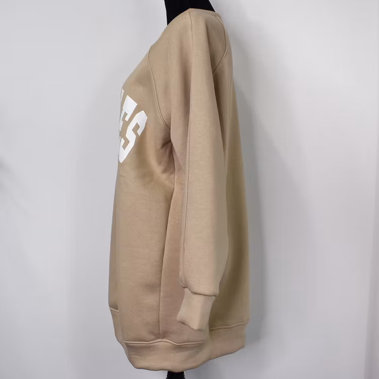 Sweatshirt med Tryck Over Size BEIGE FONCE