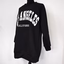 Sweatshirt med Tryck Over Size SVART