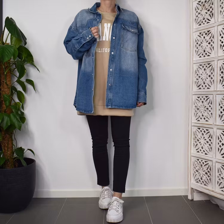 Skjortjacka Denim Over Sized BLÅ - 3D Denim