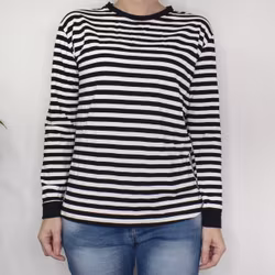 Långärmad t-shirt Randig VIT/SVART