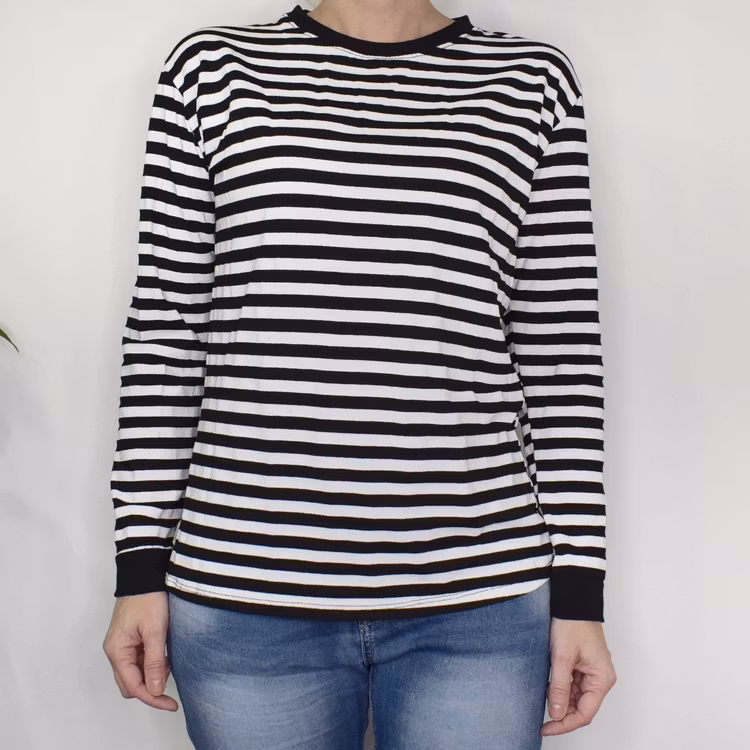 Långärmad t-shirt Randig VIT/SVART