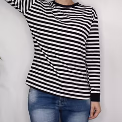 Långärmad t-shirt Randig VIT/SVART