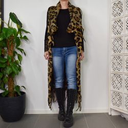 Lång Väst med Fransar LEOPARD