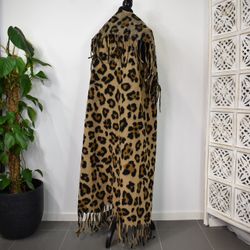 Lång Väst med Fransar LEOPARD