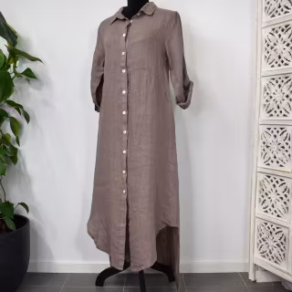 ANDRASORTERING Lång skjortklänning i linne TORTORA