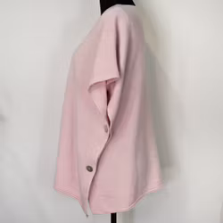 Stickad Ponchotröja med Knappar ROSA