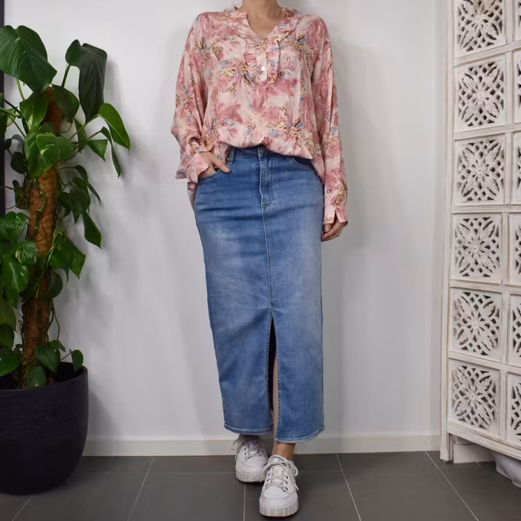 Blus Estie Mönstrad ROSA - Mix By Heart