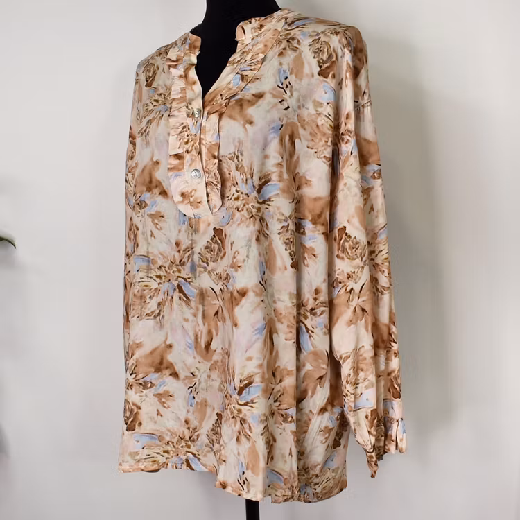 Blus Estie Mönstrad BEIGE - Mix By Heart