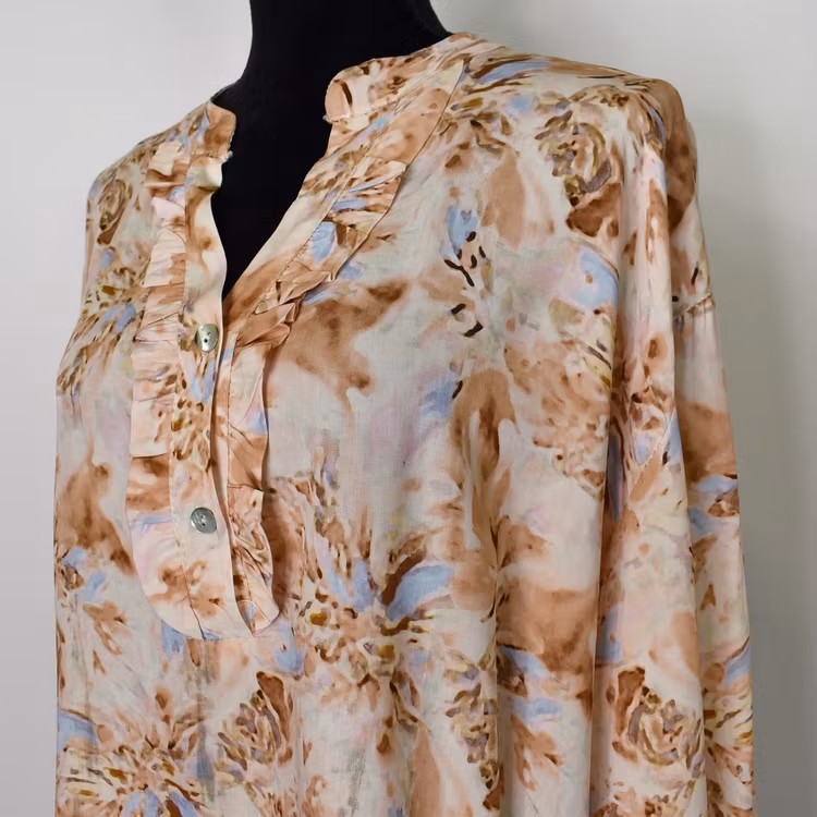 Blus Estie Mönstrad BEIGE - Mix By Heart