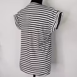 T-shirt Randig VIT/SVART