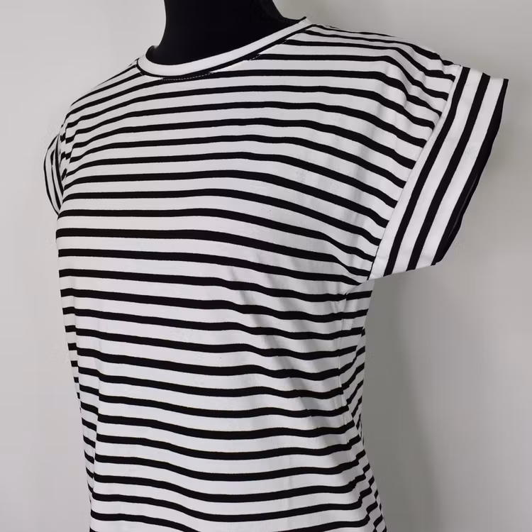 T-shirt Randig VIT/SVART