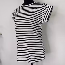 T-shirt Randig VIT/SVART