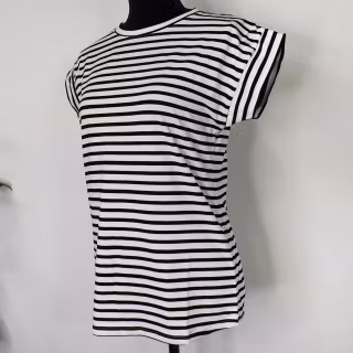 T-shirt Randig VIT/SVART