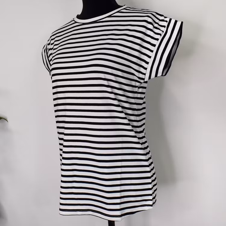 T-shirt Randig VIT/SVART