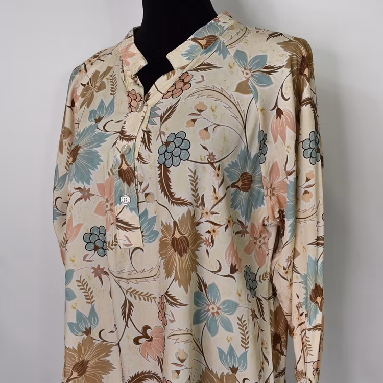 Klänning Eva Blommig BEIGE - Marta du Chateau