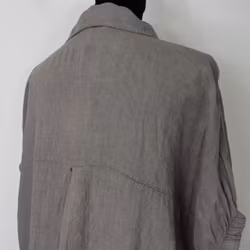 Kort linneskjorta med Volang TAUPE
