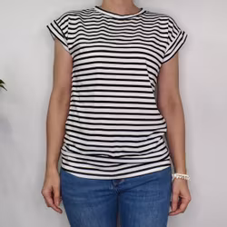 T-shirt Randig VIT/SVART