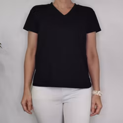 T-shirt V-ringad SVART