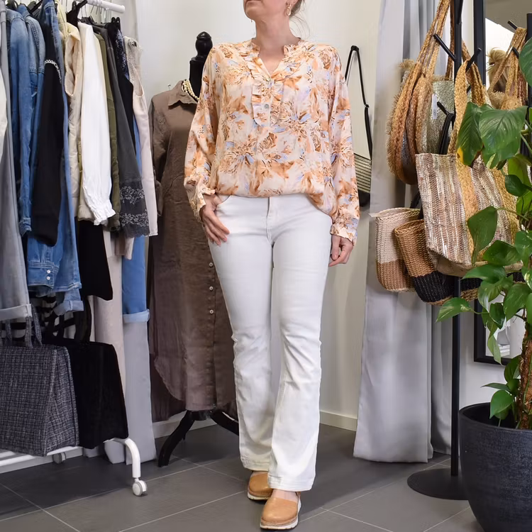 Blus Estie Mönstrad BEIGE - Mix By Heart