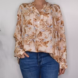 Blus Estie Mönstrad BEIGE - Mix By Heart