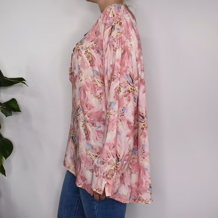 Blus Estie Mönstrad ROSA - Mix By Heart