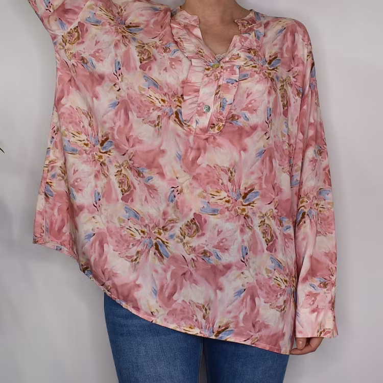 Blus Estie Mönstrad ROSA - Mix By Heart