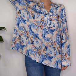 Blus Estie Mönstrad BLÅ - Mix By Heart