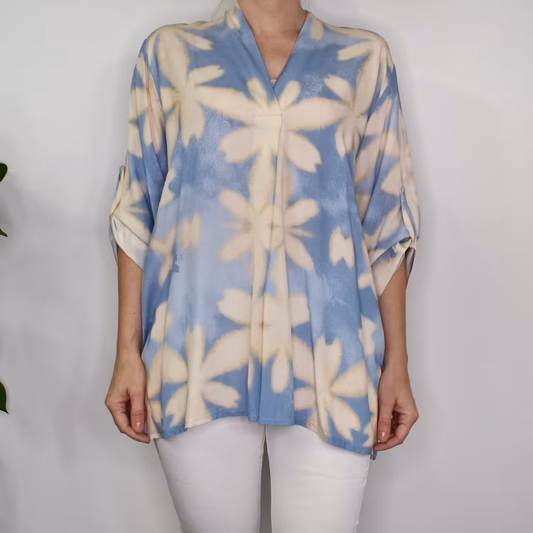 Blus Claudia Leaf LJUSBLÅ - Stajl Agenturer