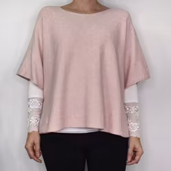 Stickad Ponchotröja ROSE