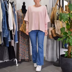 Stickad Ponchotröja ROSE