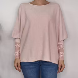 Stickad Ponchotröja ROSE