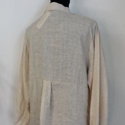 Kort skjortklänning i linne LJUSBEIGE