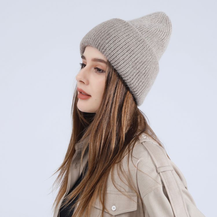 Stickad Mössa Glitter TAUPE