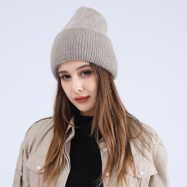 Stickad Mössa Glitter TAUPE