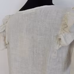 Linnetopp med volangärm BEIGE