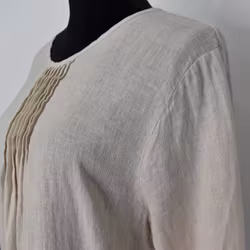 Linneklänning med volang LJUSBEIGE