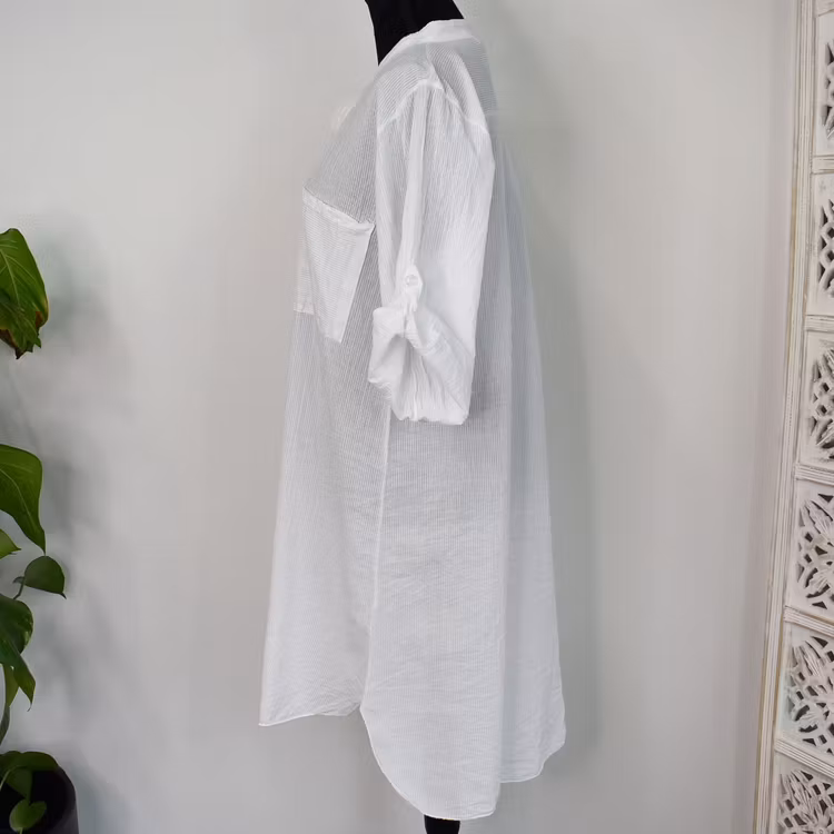 Bomullstunika Stripe VIT- Marta du Chateau