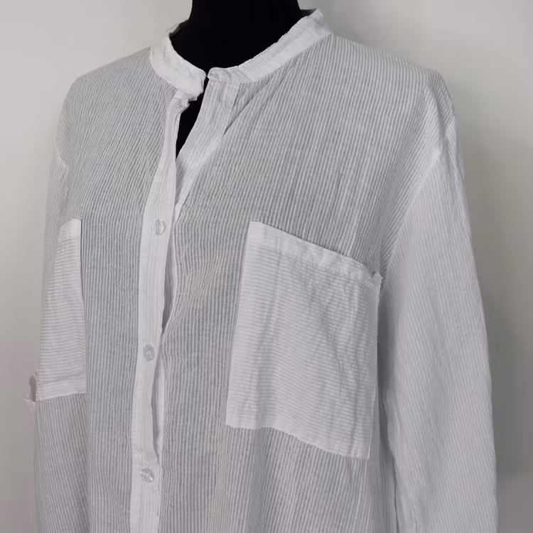 Bomullstunika Stripe VIT- Marta du Chateau