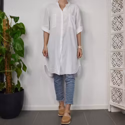 Bomullstunika Stripe VIT- Marta du Chateau