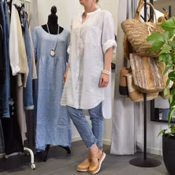 Bomullstunika Stripe VIT- Marta du Chateau