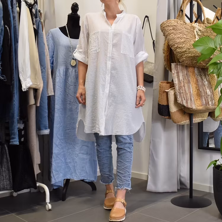 Bomullstunika Stripe VIT- Marta du Chateau