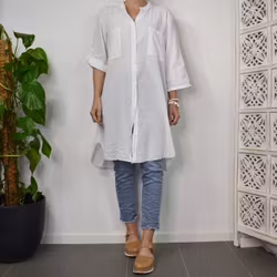 Bomullstunika Stripe VIT- Marta du Chateau