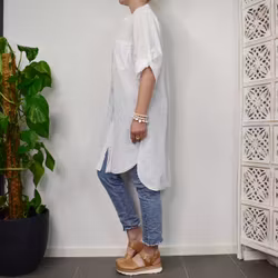 Bomullstunika Stripe VIT- Marta du Chateau
