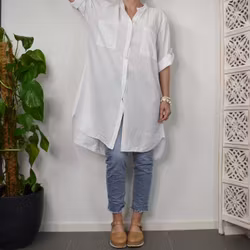 Bomullstunika Stripe VIT- Marta du Chateau