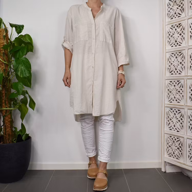 Bomullstunika Stripe BEIGE - Marta du Chateau