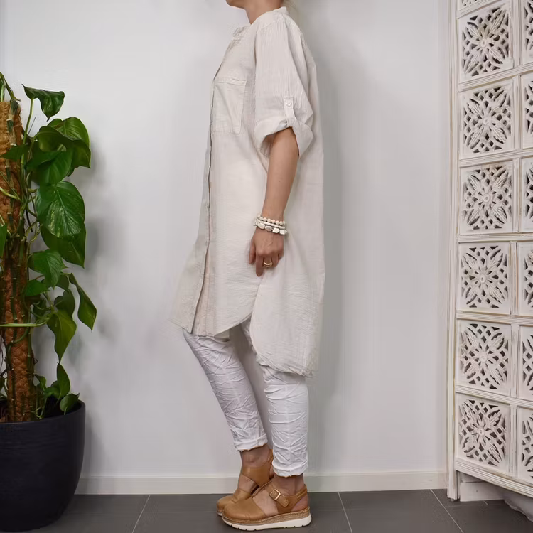 Bomullstunika Stripe BEIGE - Marta du Chateau