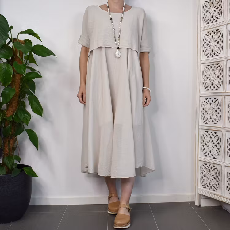 Klänning 2-delad BEIGE
