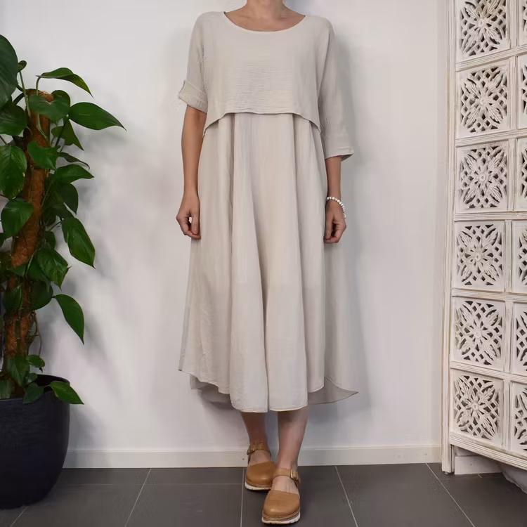 Klänning 2-delad BEIGE