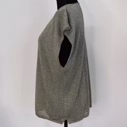 Topp V-ringad Lurex KAKI