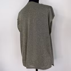 Topp V-ringad Lurex KAKI